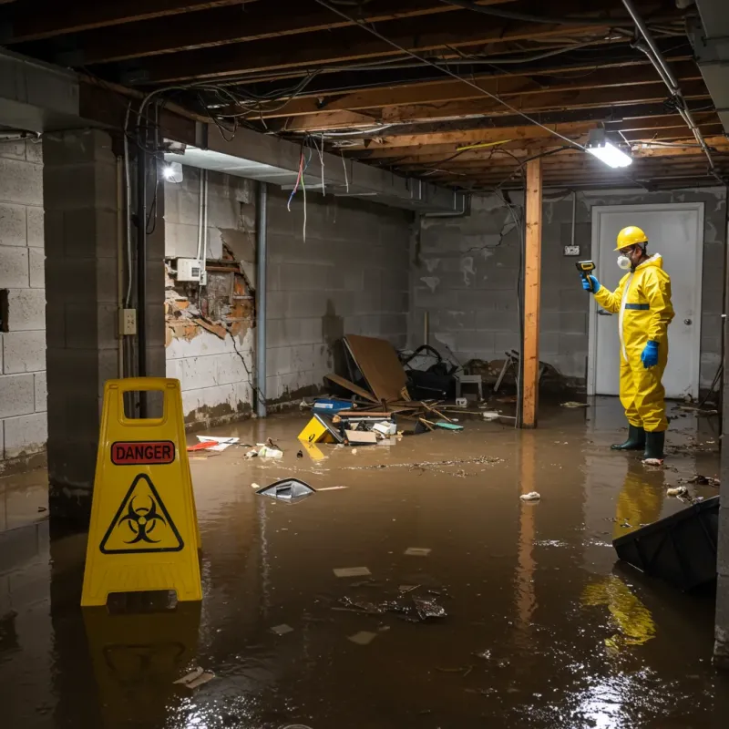 Flooded Basement Electrical Hazard in Edmonston, MD Property