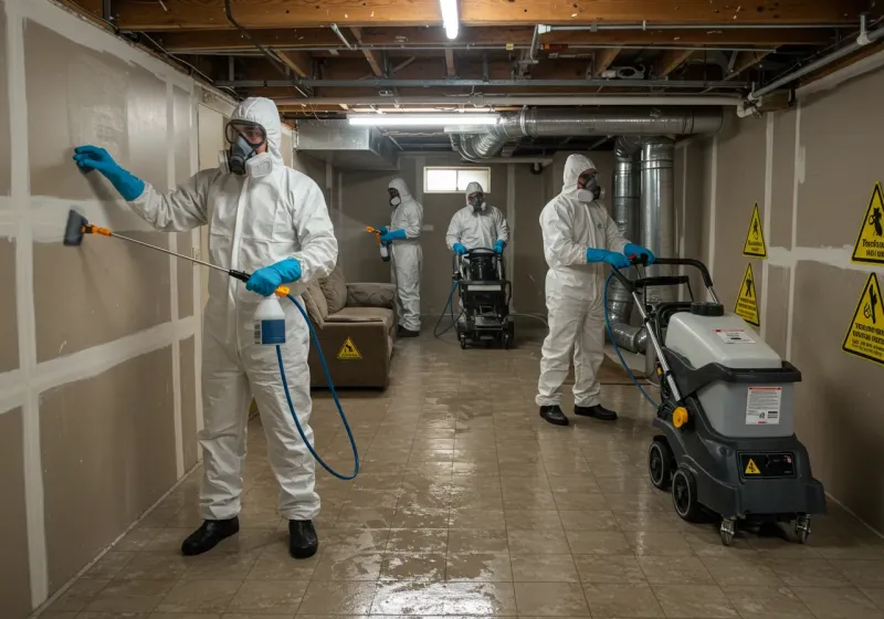 Basement Moisture Removal and Structural Drying process in Edmonston, MD